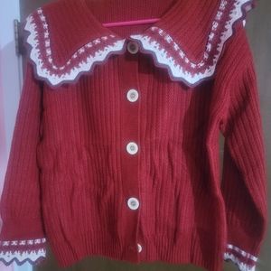 Red sailor cardigan